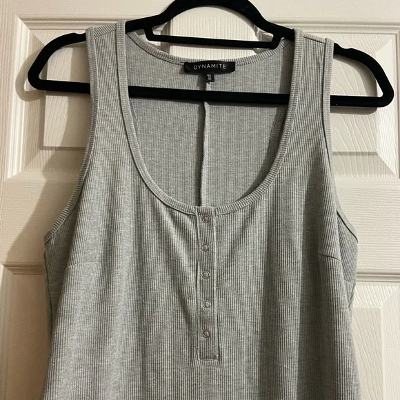 Dynamite Rae Ribbed Henley Tank Bodycon Dress - Picture 4 of 8